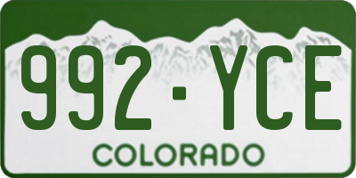 CO license plate 992YCE
