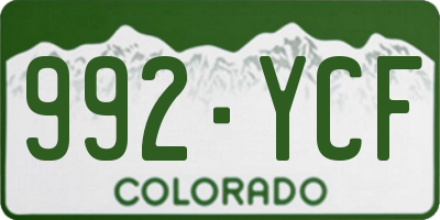 CO license plate 992YCF