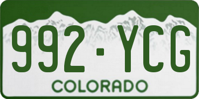 CO license plate 992YCG