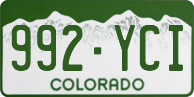 CO license plate 992YCI