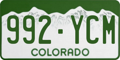 CO license plate 992YCM