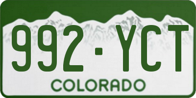 CO license plate 992YCT