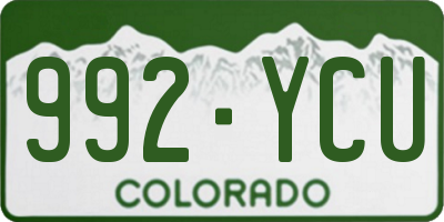 CO license plate 992YCU