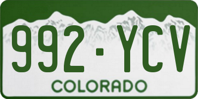 CO license plate 992YCV