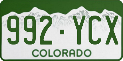 CO license plate 992YCX