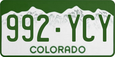 CO license plate 992YCY