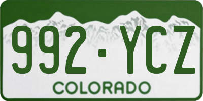 CO license plate 992YCZ