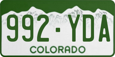 CO license plate 992YDA