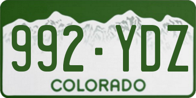 CO license plate 992YDZ