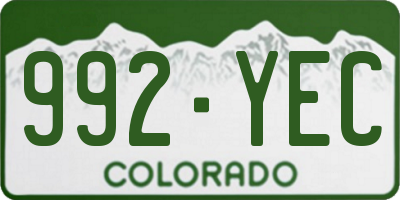 CO license plate 992YEC