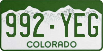 CO license plate 992YEG