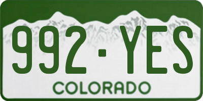 CO license plate 992YES