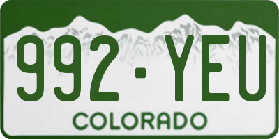 CO license plate 992YEU