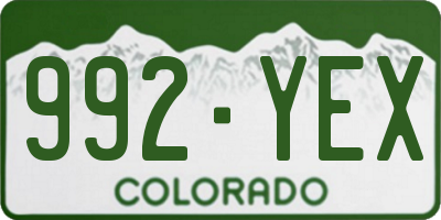 CO license plate 992YEX