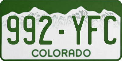 CO license plate 992YFC