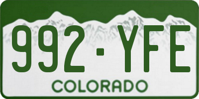 CO license plate 992YFE