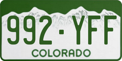CO license plate 992YFF
