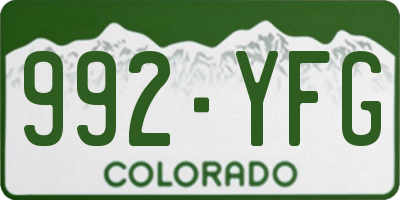 CO license plate 992YFG