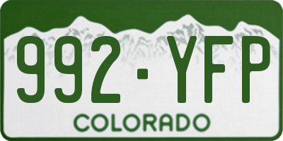CO license plate 992YFP