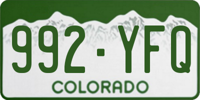 CO license plate 992YFQ