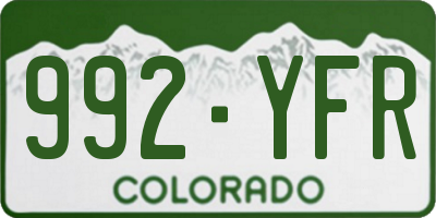 CO license plate 992YFR