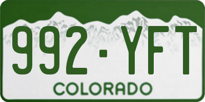 CO license plate 992YFT