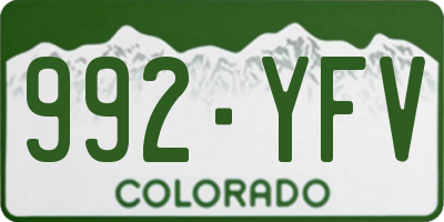 CO license plate 992YFV