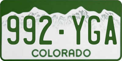 CO license plate 992YGA