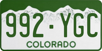 CO license plate 992YGC