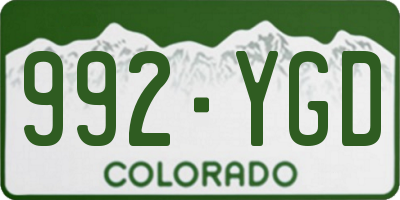 CO license plate 992YGD