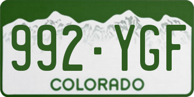 CO license plate 992YGF
