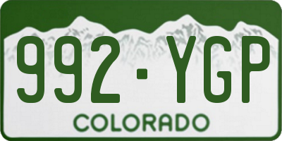 CO license plate 992YGP