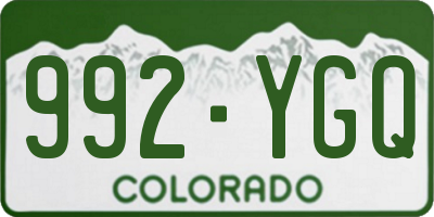 CO license plate 992YGQ