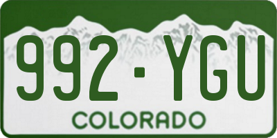 CO license plate 992YGU