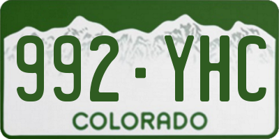 CO license plate 992YHC
