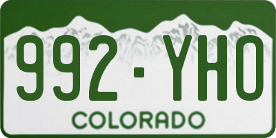 CO license plate 992YHO