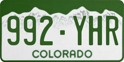 CO license plate 992YHR