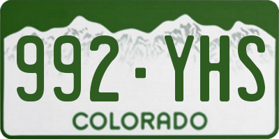 CO license plate 992YHS