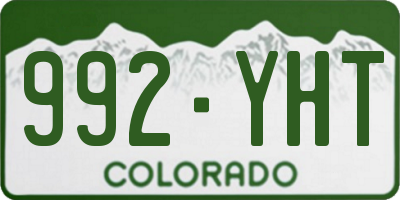 CO license plate 992YHT