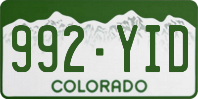 CO license plate 992YID