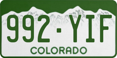 CO license plate 992YIF