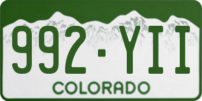 CO license plate 992YII