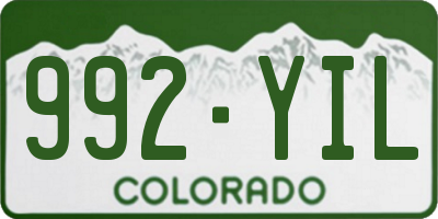 CO license plate 992YIL