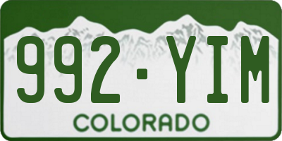 CO license plate 992YIM