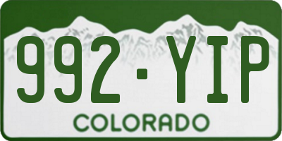 CO license plate 992YIP