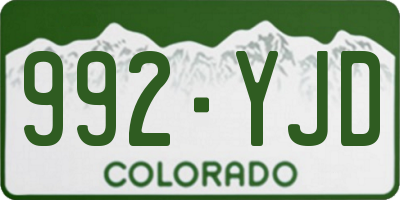 CO license plate 992YJD