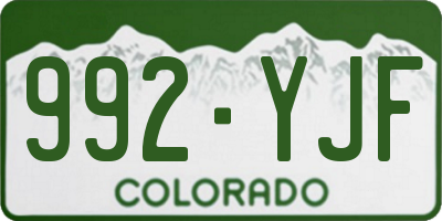 CO license plate 992YJF