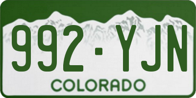 CO license plate 992YJN