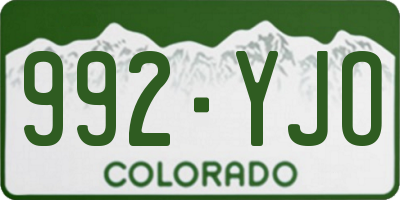 CO license plate 992YJO