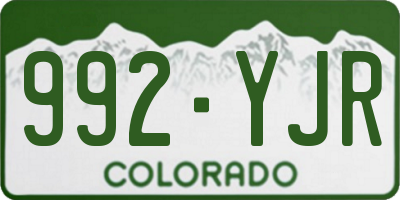 CO license plate 992YJR